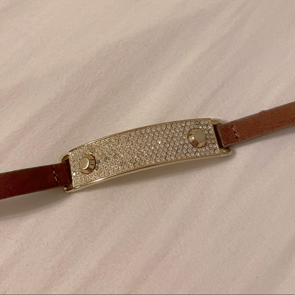 Michael Kors pave and leather bracelet